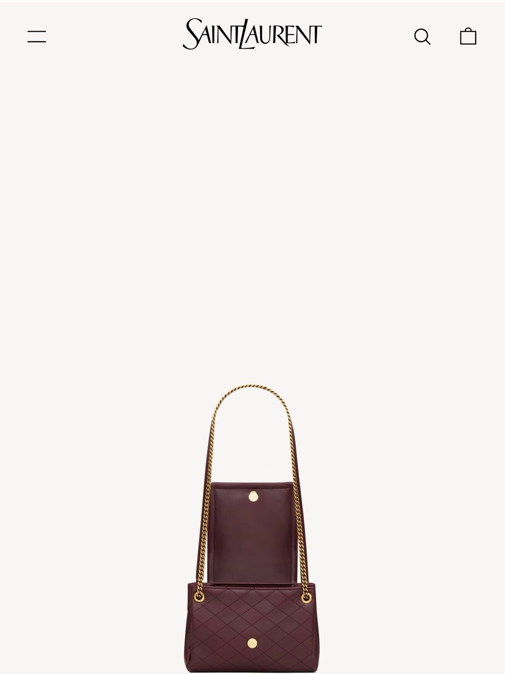 Saint Laurent Wine Red Quilted Leather Mini Shoulder Bag with Gold YSL - Picture 4 of 5